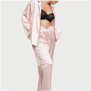 Victoria’s Secret Glazed Satin Dew Drop Rhinestone Long Pajama Set